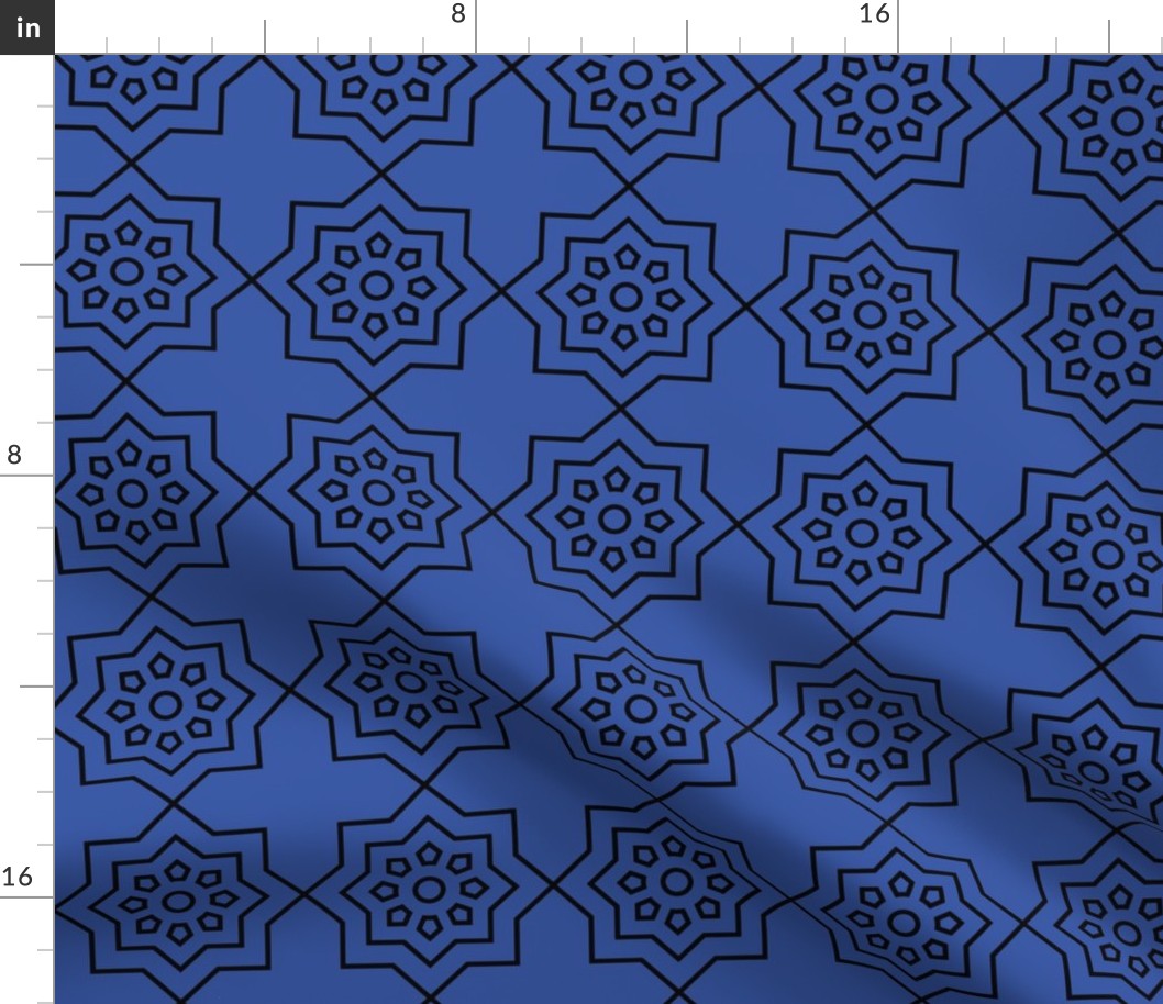Geometric Pattern: Mahsa: Azure Black