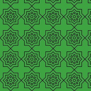 Geometric Pattern: Mahsa: Emerald Black