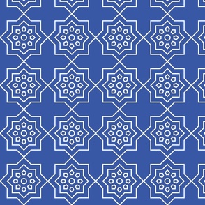 Geometric Pattern: Mahsa: Azure White