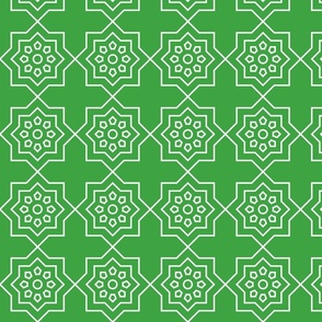 Geometric Pattern: Mahsa: Emerald White