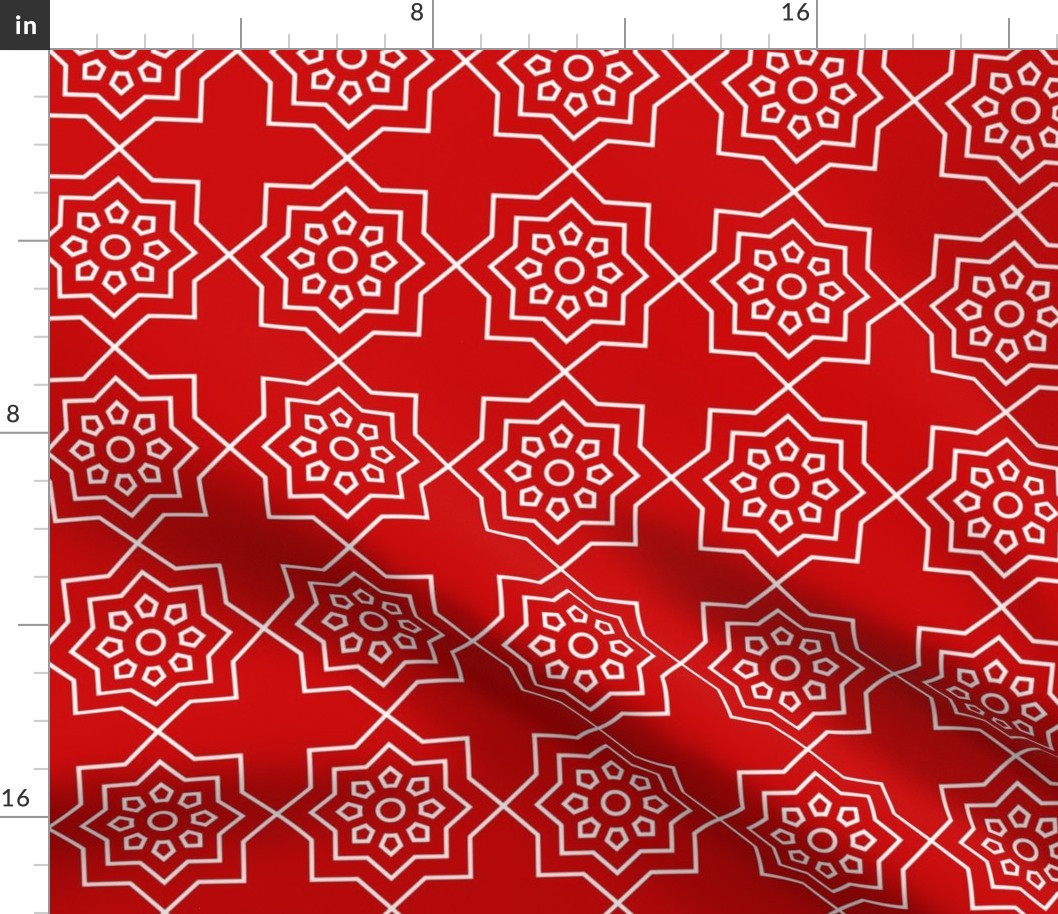 Geometric Pattern: Mahsa: Ruby White