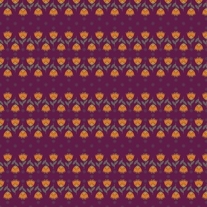 Boho tulips on purple - xs