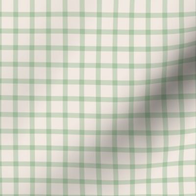 Basic check plaid traditional texture mint green on sand beige vintage