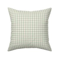 Basic check plaid traditional texture mint green on sand beige vintage