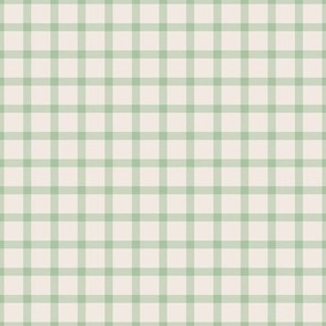Basic check plaid traditional texture mint green on sand beige vintage