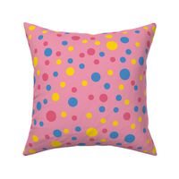 Random pink, yellow and brown polka dots - Large scale