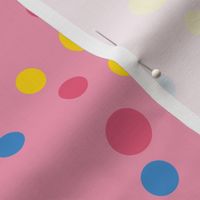 Random pink, yellow and brown polka dots - Large scale
