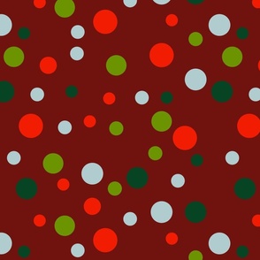 Random red, green and light blue polka dots - Large scale