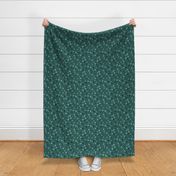 Random blue, mint and dark green polka dots - Medium scale