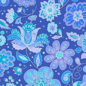 213 Ethnic Floral blue