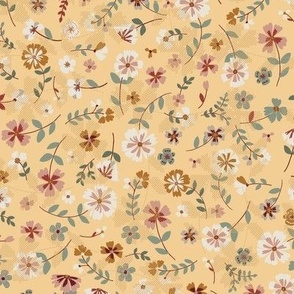 crafted heritage vintage flowers on soft ochre