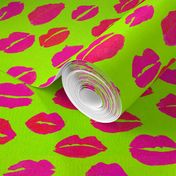 Lips POp Art  Pink and Green Neon Medium
