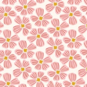 Simple Pink and Gold Flower Floral 6in