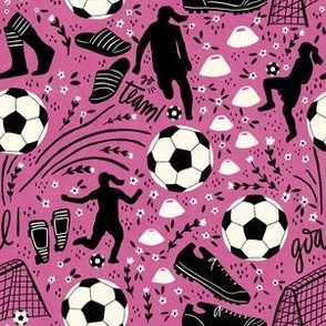 women who play soccer - peony