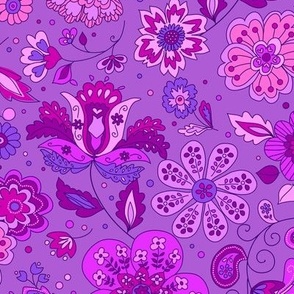 213 Ethnic Floral purple