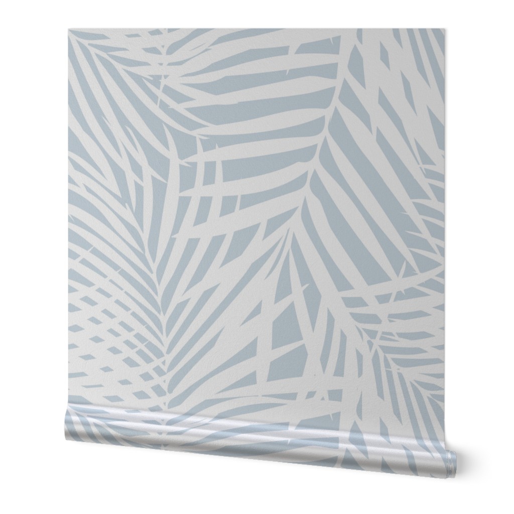 fronds white on soft blue