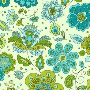 213 Ethnic Floral green
