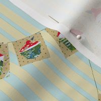 Cherry Bun Bunting (on stripes)