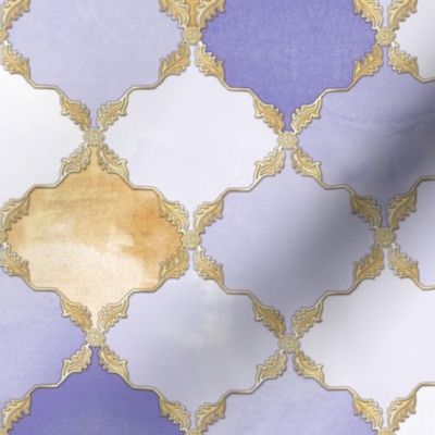 Floral Watercolor Moroccan Tile very peri