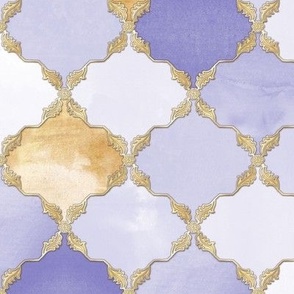 Floral Watercolor Moroccan Tile very peri