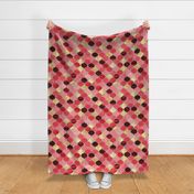 Floral Watercolor Moroccan Tile pink cherry