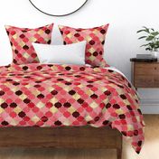 Floral Watercolor Moroccan Tile pink cherry