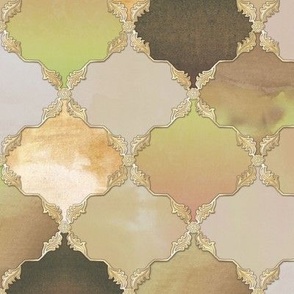 Floral Watercolor Moroccan Tile autumn