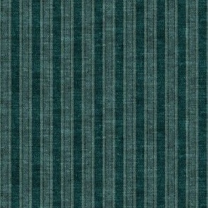 (small scale) Eden Ticking Stripes in dark teal - LAD22