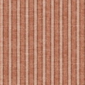 (small scale) Eden Ticking Stripes in terracotta - LAD22