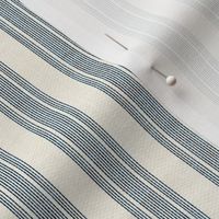 Eden Ticking Stripes - navy on cream - LAD22