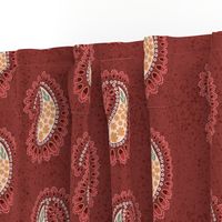 red brown paisley - medium