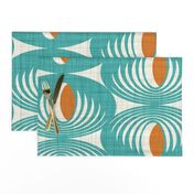 Oculus Mid Century Modern Geometric Teal Orange Jumbo Scale