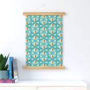 Oculus Mid Century Modern Geometric Teal Orange Regular Scale