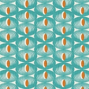 Oculus Mid Century Modern Geometric Teal Orange Small Scale