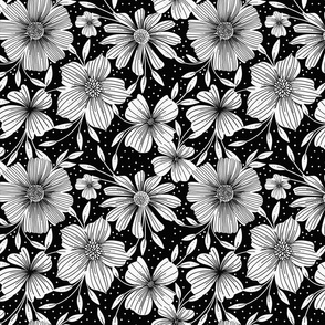 Floral Wilderness in black and white (small)