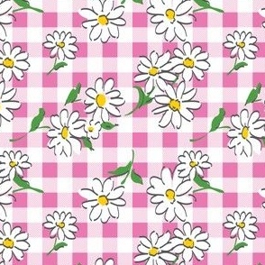 Daisies Pink Gingham