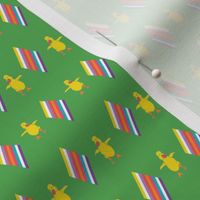 Childrens_novelty_stripes_shapes_with_ducks_patterns_green_stock