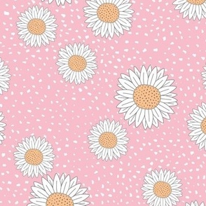 Sunflowers and speckles sweet boho flowers daisies garden summer spring pink white orange 