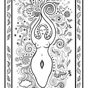 Color Your Own Goddess Large Panel