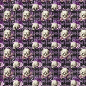 purple skull black and purple