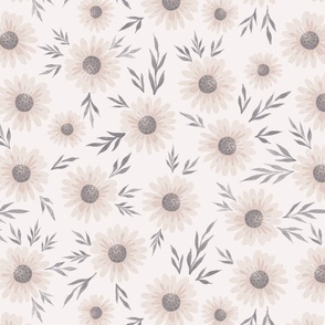 boho meadow on beige background