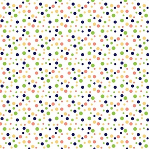 Random black, pink and green polka dots - Small scale