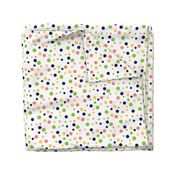 Random black, pink and green polka dots - Medium scale