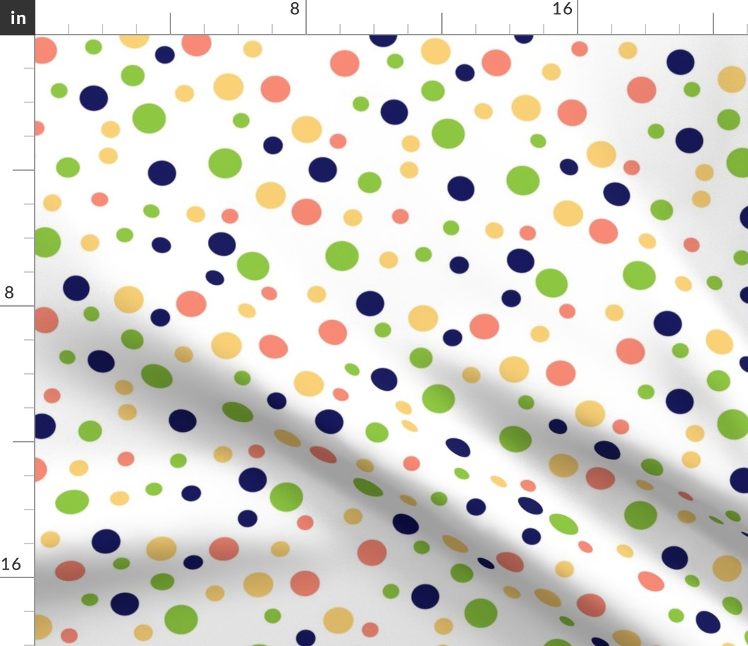 Random black, pink and green polka dots - Medium scale