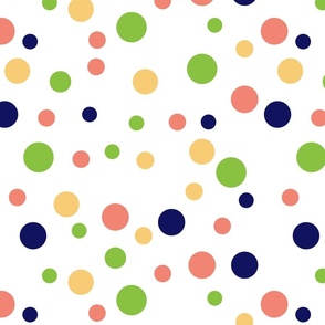 Random black, pink and green polka dots - Large scale