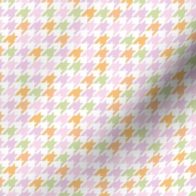 Fresh Spring - Houndstooth traditional plaid texture abstract trend design in fresh summer colors pink lilac sage green mint on white