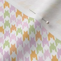 Fresh Spring - Houndstooth traditional plaid texture abstract trend design in fresh summer colors pink lilac sage green mint on white