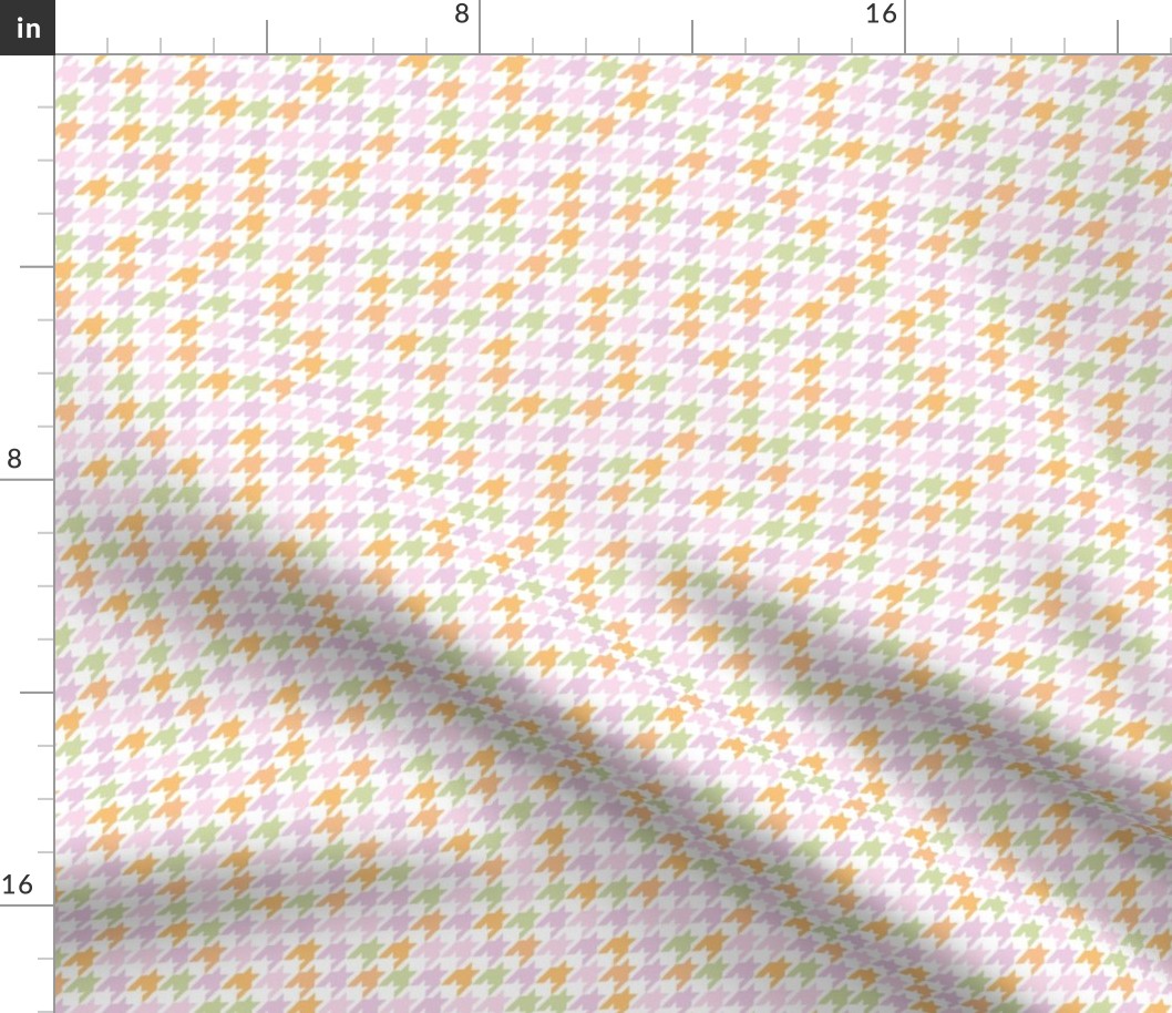 Fresh Spring - Houndstooth traditional plaid texture abstract trend design in fresh summer colors pink lilac sage green mint on white