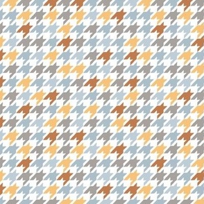 Fresh Spring - Houndstooth traditional plaid texture abstract trend design in fresh summer colors blue gray orange rust boys