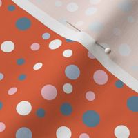 Random blue, pink and white polka dots - Small scale